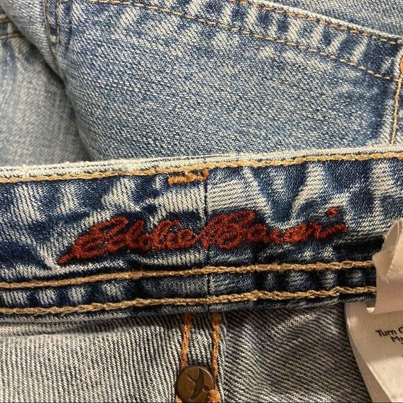 EDDIE‎ BAUER, Women’s Jeans Size 10R, Inseam:30”, Blue, lightly Distressed - Picture 7 of 10